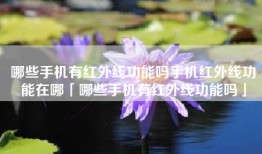 哪些手机有红外线功能吗手机红外线功能在哪「哪些手机有红外线功能吗」