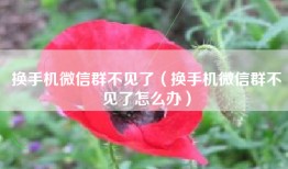 换手机微信群不见了（换手机微信群不见了怎么办）