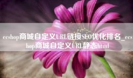 ecshop商城自定义URL链接SEO优化排名_ecshop商城自定义URL静态html