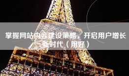 掌握网站内容建设策略，开启用户增长新时代（用好）