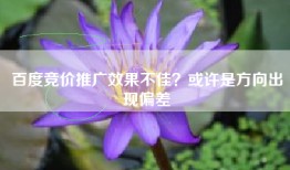 百度竞价推广效果不佳？或许是方向出现偏差