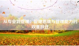 从专业到管理：管理思维与管理能力的双重跃迁