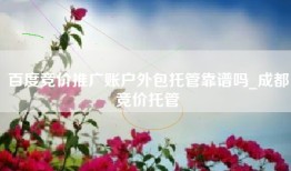 百度竞价推广账户外包托管靠谱吗_成都竞价托管