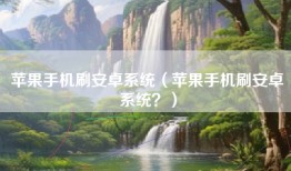苹果手机刷安卓系统（苹果手机刷安卓系统？）